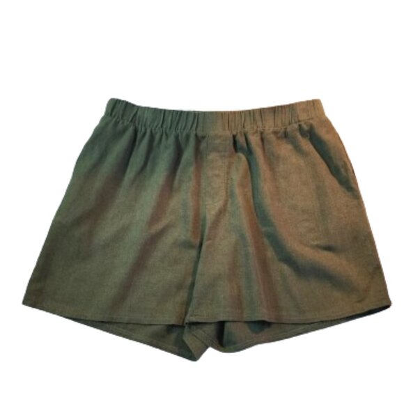 Reitmans olive green high waist linen blend shorts - Picture 2 of 9